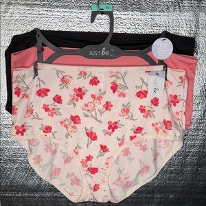 Just Be Floral, Pink, and Black Panties Trio